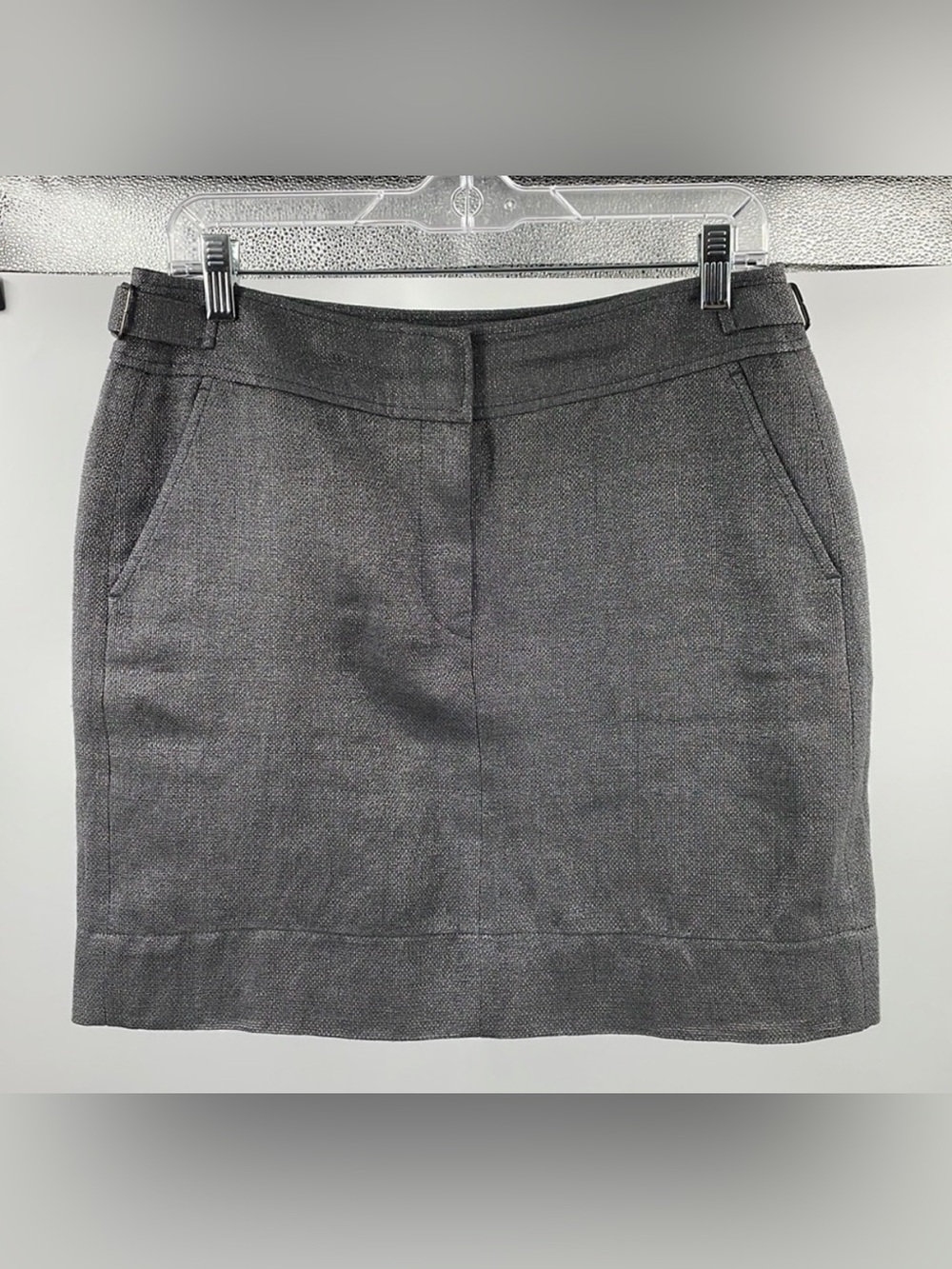 Loft silver textured metallic skirt Size 6